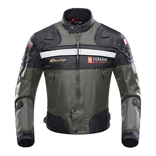 Duhan – Chaqueta de equitación cortavientos para moto, todo el cuerpo, equipo de protección, armadura otoñal, invierno, moto, ropa (gris, X-XL)
