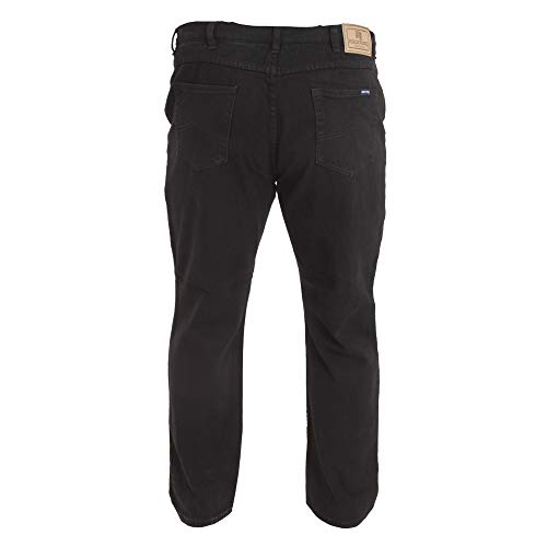 Duke - Pantalón cómodo Modelo Rockford Tallas Grandes para Hombre (137 cm Corto) (Negro)