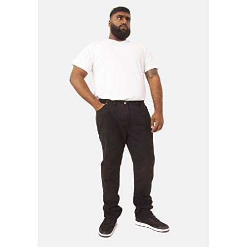 Duke - Pantalón cómodo Modelo Rockford Tallas Grandes para Hombre (137 cm Corto) (Negro)