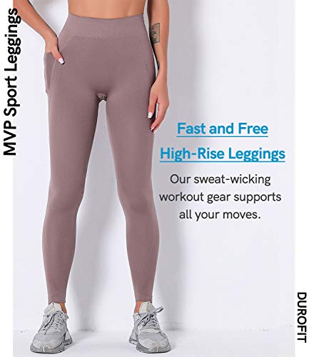 DUROFIT Leggins deportivos baratos Pantalones Deportivos de Mujer de Cintura Alta Leggings para Running Fitness Yoga Leggings