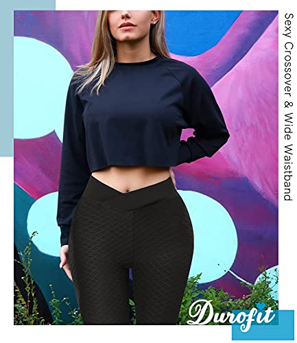 DUROFIT Mallas Deportivas para Mujer Pantalones Deportivos Anticelulíticos Mallas de Compresión Cintura Alta Ajustados Push Up Pantalones Levantadores de Glúteos Yoga para Correr Gimnasio Fitness