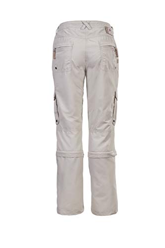 D&X G.I.G.A. DX Floria Pantalón Outdoor con Bolsillos prácticos, de Trekking transformable en pantalón Corto, Mujer, Off-White, 42