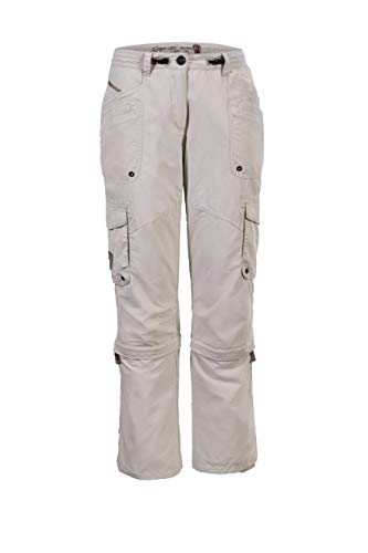 D&X G.I.G.A. DX Floria Pantalón Outdoor con Bolsillos prácticos, de Trekking transformable en pantalón Corto, Mujer, Off-White, 42