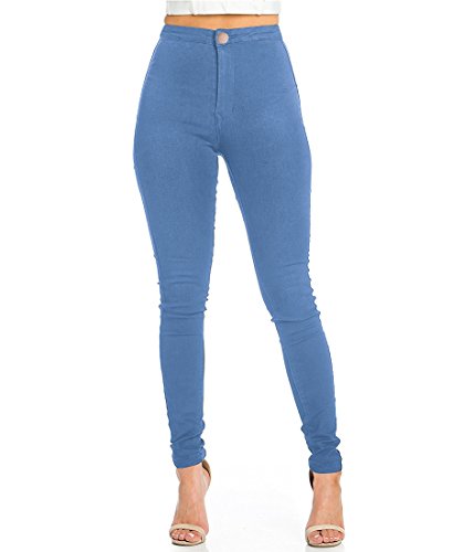 EASTDAMO Vaqueros Mujer Push Up Tejanos Mujer Cintura Alta Pantalones Pitillos Elasticos Jean de Mujer (Light Blue, XS)