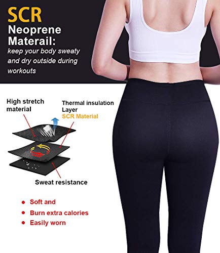 EGEYI Pantalones Deportivos Mujer, Pantalones para Adelgazar, Pantalón de Sudoración Adelgazar, Leggings Push Up, Mallas Termicos de Neopreno, Faja Reductora Adelgazante para Deporte (XL)