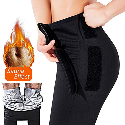 EGEYI Pantalones Deportivos Mujer, Pantalones para Adelgazar, Pantalón de Sudoración Adelgazar, Leggings Push Up, Mallas Termicos de Neopreno, Faja Reductora Adelgazante para Deporte (XL)