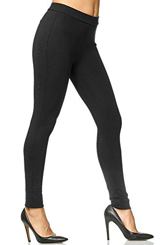 Elara Leggings de Mujer Skinny Fit Chunkyrayan Negro A26 Black 46 (3XL)