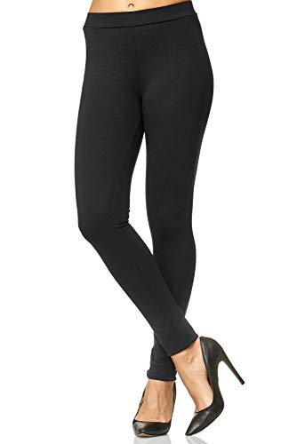 Elara Leggings de Mujer Skinny Fit Chunkyrayan Negro A26 Black 46 (3XL)
