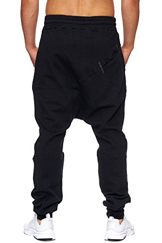 Elara Pantalones de Chándal Hombre Cómodo Relajado Harem Chunkyrayan Negro P-501 Schwarz- XXL