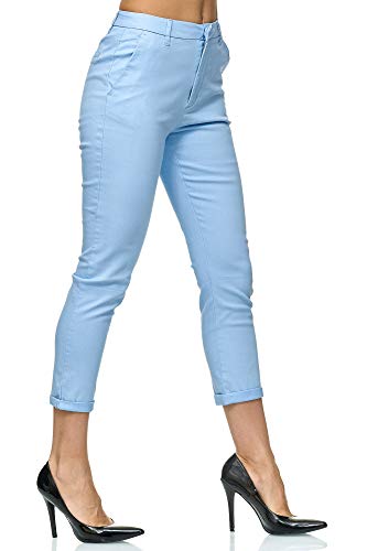 Elara Pantalones Mujer Chino Elástico Chunkyrayan Azul Claro VS19026-35 Skyblue-38 (M)
