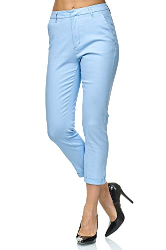 Elara Pantalones Mujer Chino Elástico Chunkyrayan Azul Claro VS19026-35 Skyblue-38 (M)