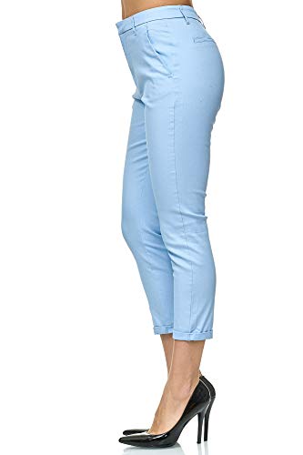 Elara Pantalones Mujer Chino Elástico Chunkyrayan Azul Claro VS19026-35 Skyblue-38 (M)