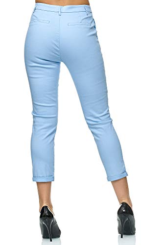 Elara Pantalones Mujer Chino Elástico Chunkyrayan Azul Claro VS19026-35 Skyblue-38 (M)