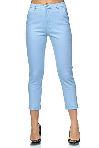 Elara Pantalones Mujer Chino Elástico Chunkyrayan Azul Claro VS19026-35 Skyblue-38 (M)