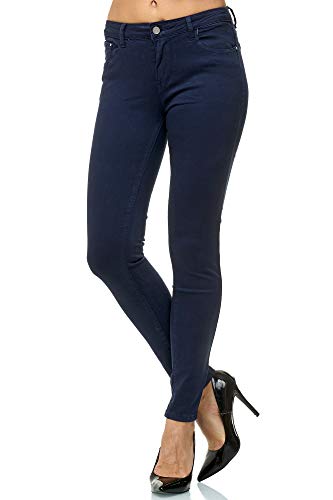 Elara Pantalones para Mujer Jeans Elástico Chunkyrayan Azul Oscuro G09-2 Dk.Blue 34 (XS)