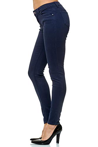 Elara Pantalones para Mujer Jeans Elástico Chunkyrayan Azul Oscuro G09-2 Dk.Blue 34 (XS)