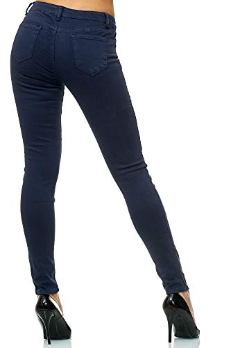 Elara Pantalones para Mujer Jeans Elástico Chunkyrayan Azul Oscuro G09-2 Dk.Blue 34 (XS)