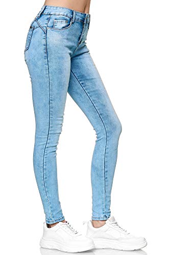 Elara Pantalones Vaqueros Mujer Push Up Skinny Chunkyrayan Azul YA1128 Lt.Blue 36 (S)