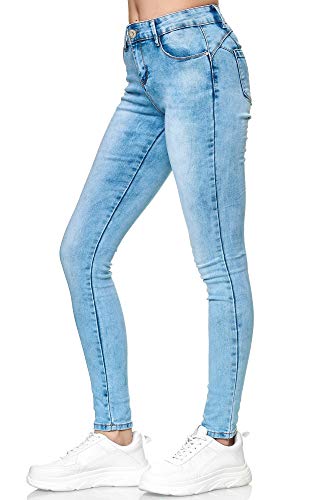 Elara Pantalones Vaqueros Mujer Push Up Skinny Chunkyrayan Azul YA1128 Lt.Blue 36 (S)