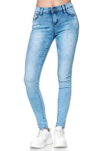 Elara Pantalones Vaqueros Mujer Push Up Skinny Chunkyrayan Azul YA1128 Lt.Blue 36 (S)