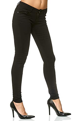 Elara Pantalones Vaqueros Mujer Push Up Skinny Chunkyrayan Negro Y5154 Black 40 (L)