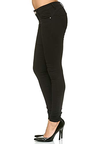 Elara Pantalones Vaqueros Mujer Push Up Skinny Chunkyrayan Negro Y5154 Black 40 (L)