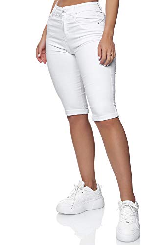 Elara Vaqueros 3/4 Mujer Push Up Bermuda Chunkyrayan Blanco MB2028 White-38 (M)