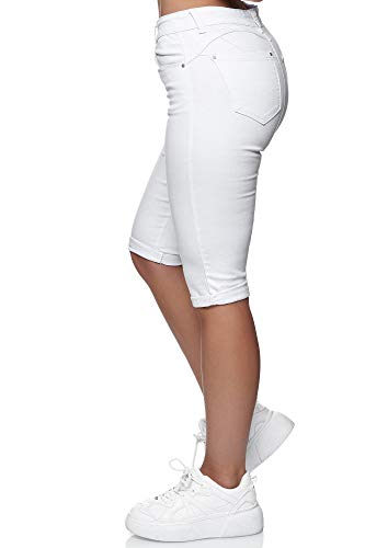 Elara Vaqueros 3/4 Mujer Push Up Bermuda Chunkyrayan Blanco MB2028 White-38 (M)