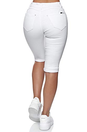 Elara Vaqueros 3/4 Mujer Push Up Bermuda Chunkyrayan Blanco MB2028 White-38 (M)