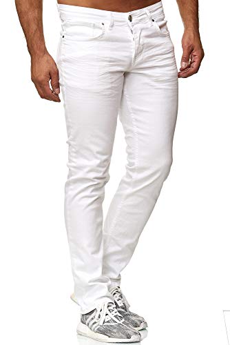 Elara Vaqueros Hombre Slim Fit Denim Stretch Chunkyrayan Blanco 16533-Weiss-29W / 30L
