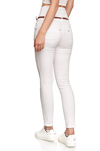 Elara Vaqueros Mujer Cintura Alta Push Up Skinny Fit Chunkyrayan Blanco G821-1 White-42 (XL)
