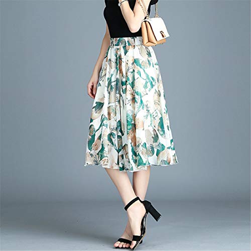 Elodiey 2018 Original Líneas Falda Plisada Negocios hasta A La Rodilla Doble Capa Gasa Elegante Falda Maxi Impreso Encantadora Tight Fluttering Falda Falda De Cintura Elástica