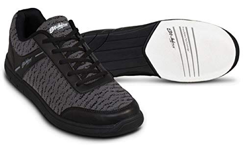 EMAX KR Strikeforce Flyer - Zapatillas de bolera para hombre y mujer, para diestros y zurdos, en 4 colores, tallas de calzado 38-48, con desodorante Titania Foot Care (malla negra, US 15 (47))