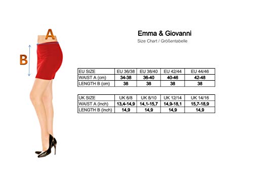 Emma & Giovanni - Corto Elástica Básica Falda (Made In Italy) - Mujer (38-40, Negro)