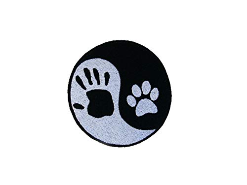 Emporium Embroidery Ying Yang - Parche bordado de mano y pata para planchar, diseño de Yin Yang para chaqueta, gorra, apliques de jeans [pequeño]