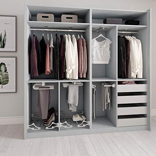 Emuca - Pantalonero extraible para armario, perchero extraible para 11 pantalones, acero cromado