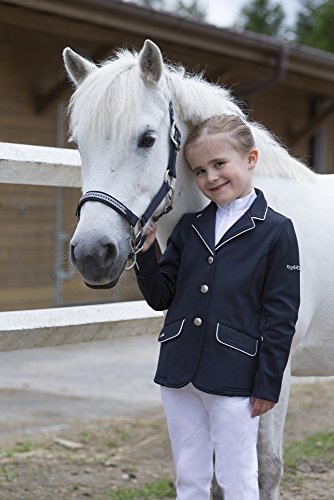 Equi-Theme/Equit'M 988480712 Soft Classic Chaqueta de competición, Unisex Adulto, Ribete Azul Marino/Blanco, Talla única