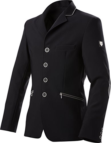 Equi-Theme/Equit'M 988550252 Softshell Chaqueta de competición, Unisex Adulto, Ribete Negro/Gris Claro, Talla única