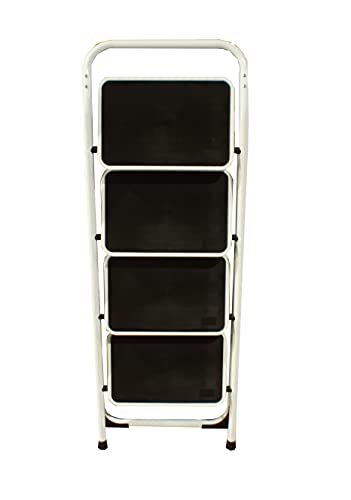 Escalera 4 peldaños Extra Anchos, Taburete Plegable, peldaños y Patas Antideslizantes