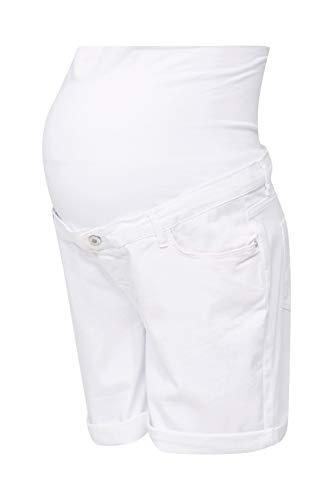 Esprit Maternity Bermuda Denim OTB Boyfrnd Pantalones Cortos premamá, Blanco (White 100), 38 (Talla del Fabricante: 36) para Mujer