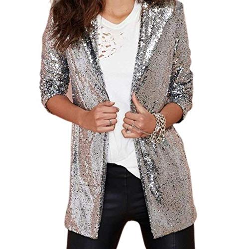 Estilo europeo y americano Lentejuelas Oro Chaqueta Nightclub de las Mujeres sin Hebilla Bar Fiesta de Graduación Capa