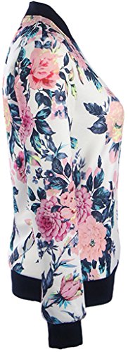 EUDOLAH Chaqueta de Punto Chaqueta de Punto con Cremallera Streetwear Primavera otoño(Blanco,L)