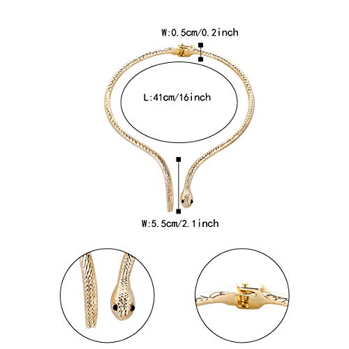 EVER FAITH Collar Colgante Mujer Cristal Austríaco Fiesta Serpiente Gargantilla Tono Dorado