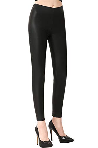 Everbellus Leggins Cuero Negro Mujer Skinny Elástico Pantalones XX-Large