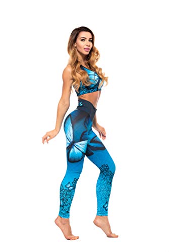 Excess Leggins Mujer Fitness Yoga Mallas Deportivo Pilates Running Gimnasio Maillot de Ciclismo Mochila Portatil de Regalos 3D Italiano Push up de Fiesta Mujer Sexy Alas Azul S