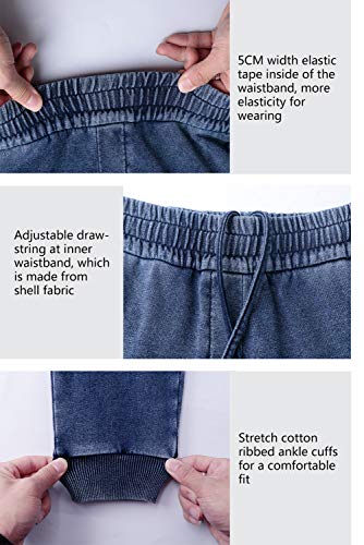 Extreme Pop - Pantalón de chándal elástico de Felpa para Mujer (Azul Vaquero, M)