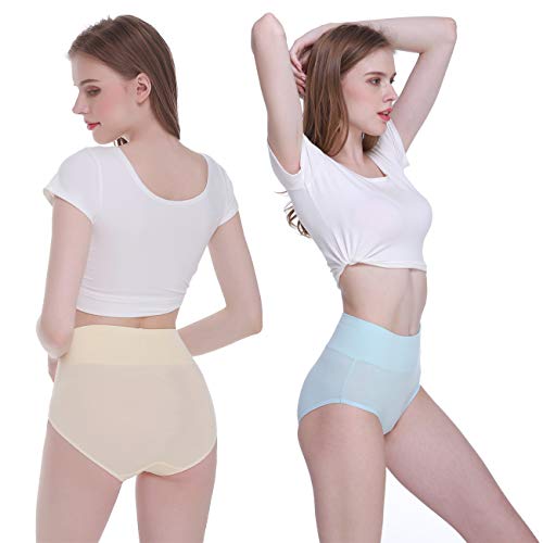 FALARY Bragas Mujer Cintura Alta Algodón 5 Piezas Multicolor 3XL