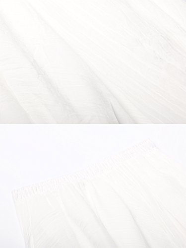 Falda de algodón elástica Ochenta para mujer, estilo bohemio, con cintura larga, vestido largo Blanco blanco 85 cm