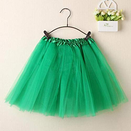 Falda de Tutu Mujer,SHOBDW Pettiskirt Sólido de Gasa Plisada Falda Corta Vestidos De Baile Rendimiento De Disfraces Regalo De Cumpleaños Adulto Mini Tutu Dancing Skirt(Verde-2)