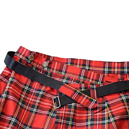 Falda escocesa de tartán rojo hasta 4XL rojo rojo